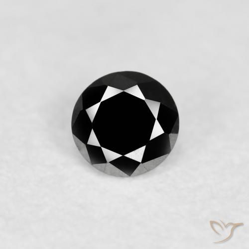 0.09ct 자연스러운 검은색 다이아몬드, 둥근, 불투명체