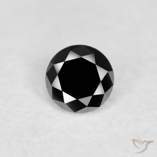 0.11ct 자연스러운 검은색 다이아몬드, 둥근, 불투명체