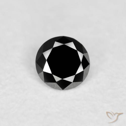 0.06ct 자연스러운 검은색 다이아몬드, 둥근, 불투명체