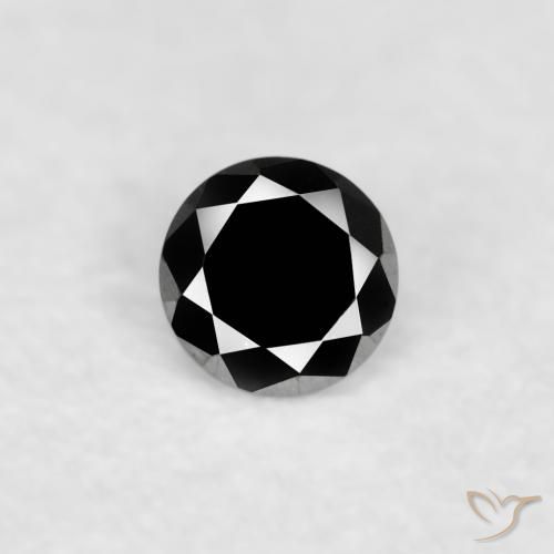 0.02ct 자연스러운 검은색 다이아몬드, 둥근, 불투명체