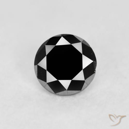0.09ct 자연스러운 검은색 다이아몬드, 둥근, 불투명체