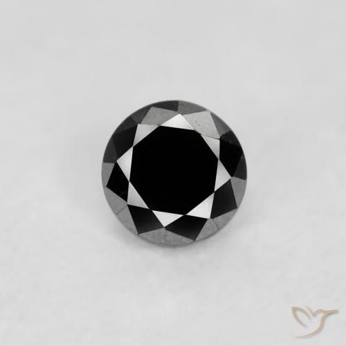 0.03ct 자연스러운 검은색 다이아몬드, 둥근, 불투명체