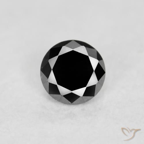 0.04ct 자연스러운 검은색 다이아몬드, 둥근, 불투명체