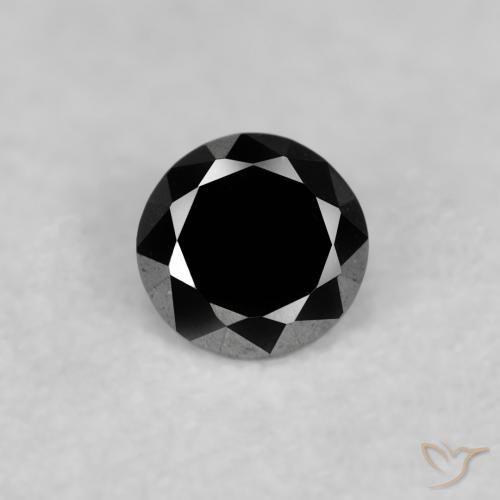 0.03ct 자연스러운 검은색 다이아몬드, 둥근, 불투명체