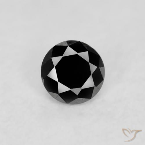 0.03ct 자연스러운 검은색 다이아몬드, 둥근, 불투명체