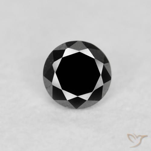 0.04ct 자연스러운 검은색 다이아몬드, 둥근, 불투명체
