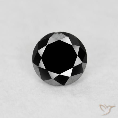 0.04ct 자연스러운 검은색 다이아몬드, 둥근, 불투명체