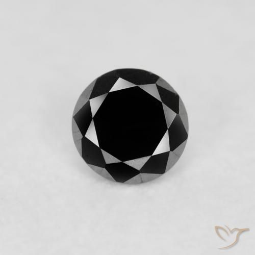 0.05ct 자연스러운 검은색 다이아몬드, 둥근, 불투명체