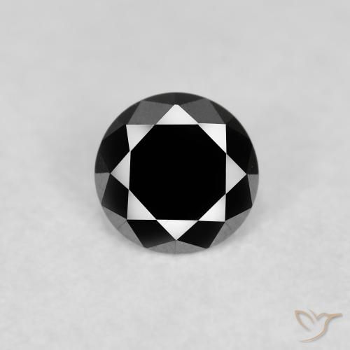 0.12ct 자연스러운 검은색 다이아몬드, 둥근, 불투명체