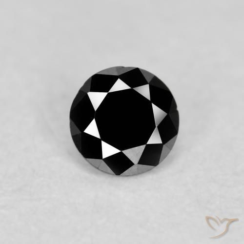 0.07ct 자연스러운 검은색 다이아몬드, 둥근, 불투명체
