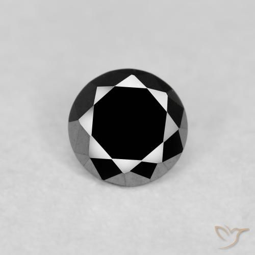 0.12ct 자연스러운 검은색 다이아몬드, 둥근, 불투명체