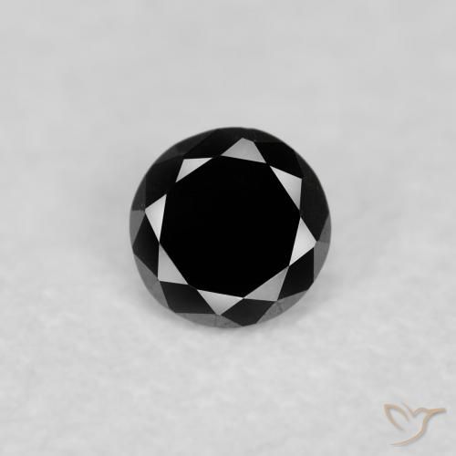 0.05ct 자연스러운 검은색 다이아몬드, 둥근, 불투명체