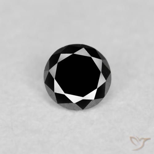 0.04ct 자연스러운 검은색 다이아몬드, 둥근, 불투명체