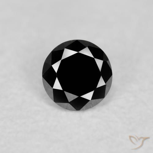 0.06ct 자연스러운 검은색 다이아몬드, 둥근, 불투명체