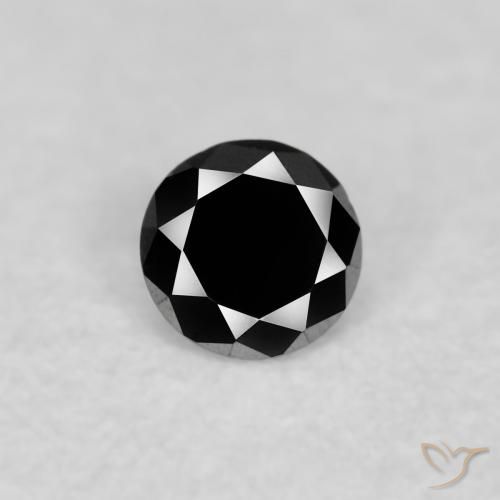 0.04ct 자연스러운 검은색 다이아몬드, 둥근, 불투명체