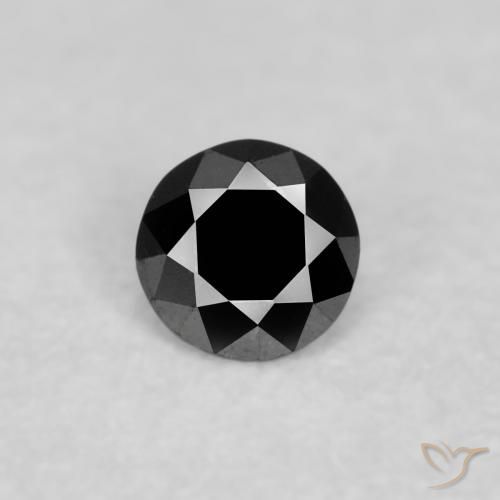 0.05ct 자연스러운 검은색 다이아몬드, 둥근, 불투명체