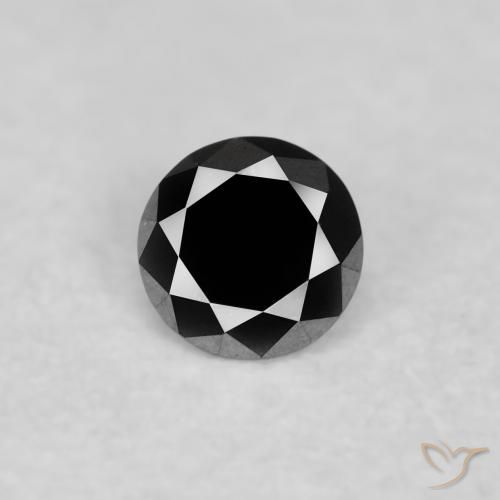 0.06ct 자연스러운 검은색 다이아몬드, 둥근, 불투명체