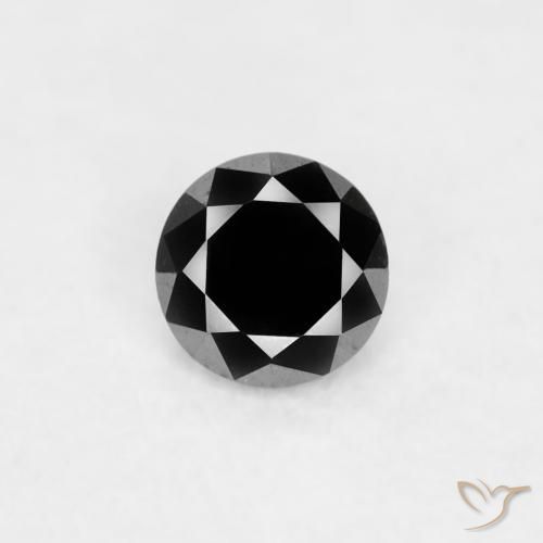 0.03ct 자연스러운 검은색 다이아몬드, 둥근, 불투명체