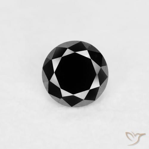 0.03ct 자연스러운 검은색 다이아몬드, 둥근, 불투명체