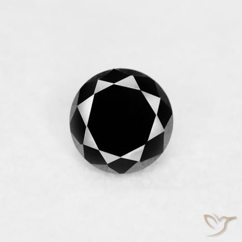 0.03ct 자연스러운 검은색 다이아몬드, 둥근, 불투명체