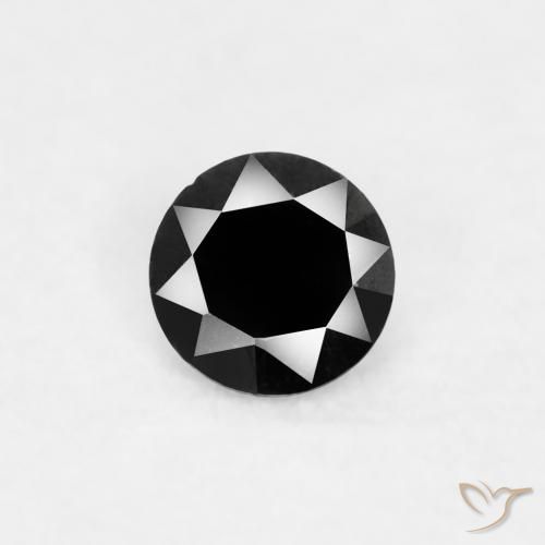 0.03ct 자연스러운 검은색 다이아몬드, 둥근, 불투명체