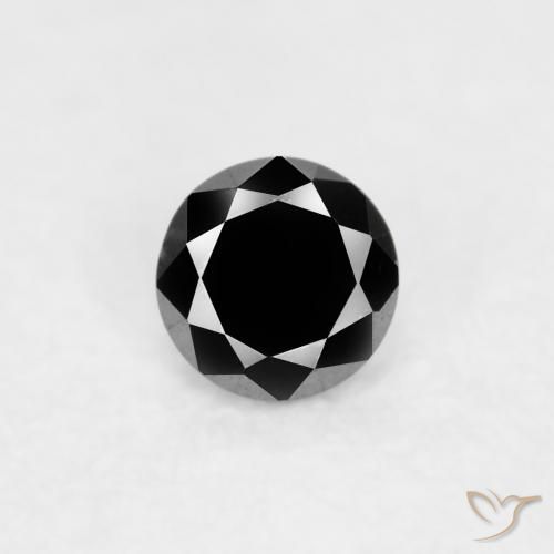 0.03ct 자연스러운 검은색 다이아몬드, 둥근, 불투명체