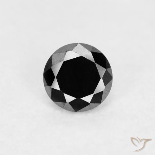 0.06ct 자연스러운 검은색 다이아몬드, 둥근, 불투명체