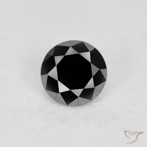 0.09ct 자연스러운 검은색 다이아몬드, 둥근, 불투명체