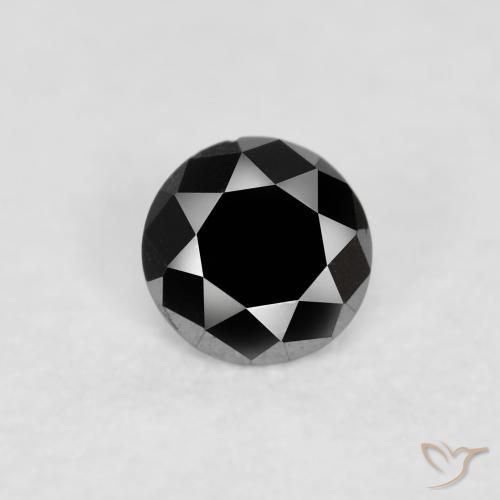 0.09ct 자연스러운 검은색 다이아몬드, 둥근, 불투명체