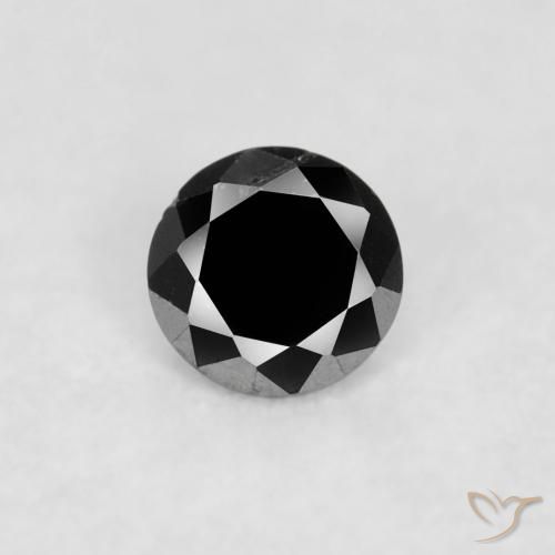 0.04ct 자연스러운 검은색 다이아몬드, 둥근, 불투명체