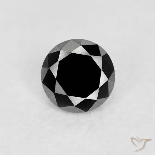 0.06ct 자연스러운 검은색 다이아몬드, 둥근, 불투명체