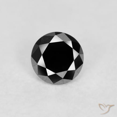 0.10ct 자연스러운 검은색 다이아몬드, 둥근, 불투명체