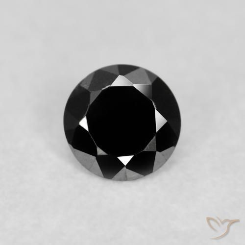 0.10ct 자연스러운 검은색 다이아몬드, 둥근, 불투명체