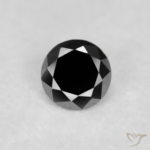0.05ct 자연스러운 검은색 다이아몬드, 둥근, 불투명체