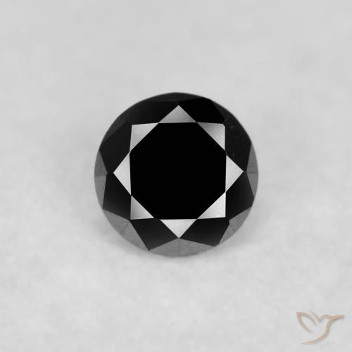0.05ct 자연스러운 검은색 다이아몬드, 둥근, 불투명체