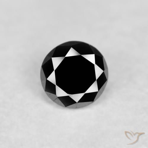 0.05ct 자연스러운 검은색 다이아몬드, 둥근, 불투명체