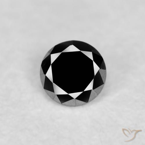 0.05ct 자연스러운 검은색 다이아몬드, 둥근, 불투명체