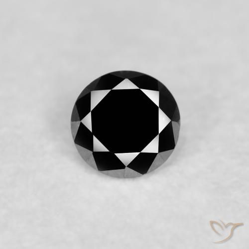 0.05ct 자연스러운 검은색 다이아몬드, 둥근, 불투명체