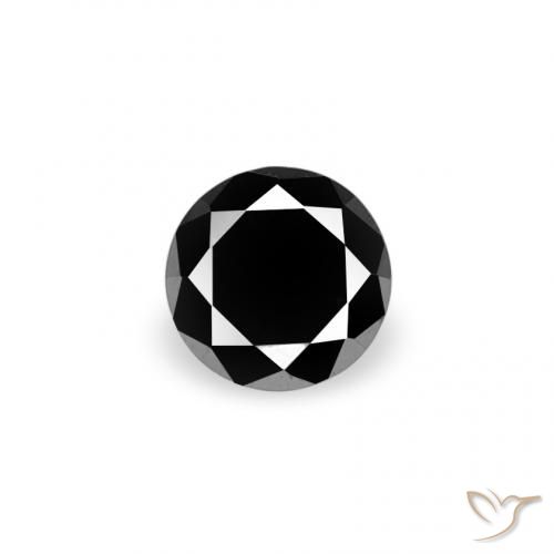 0.07ct 자연스러운 검은색 다이아몬드, 둥근, 불투명체