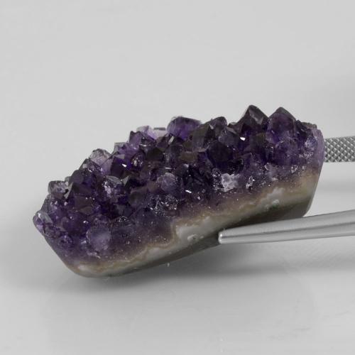 79.16캐럿 천연 다크 바이올렛 드루지 아메시스트, 멋진 모양, 36.6×24.6 mm, 불투명체