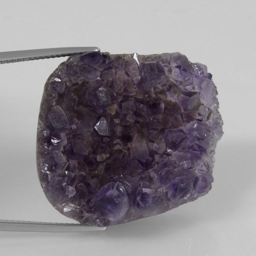 72.22캐럿 천연 딥 바이올렛 드루지 아메시스트, 멋진 모양, 35.5×31 mm, 불투명체