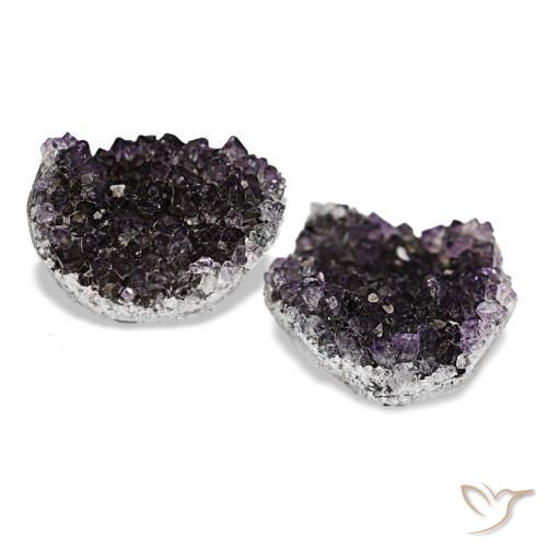 15.02캐럿 천연 다크 바이올렛 드루지 아메시스트 보석, 멋진 모양, 14.5×12.8 mm, 불투명체