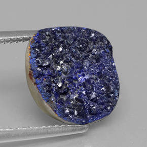 5.24캐럿 천연 블루 드루지 아주라이트, 멋진 모양, 12.6×12.5 mm, 불투명체