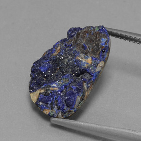 6.58캐럿 천연 블루 드루지 아주라이트, 멋진 모양, 17.4×11.8 mm, 불투명체