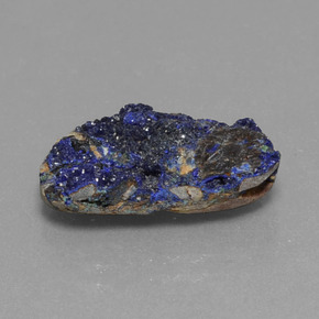 6.58캐럿 천연 블루 드루지 아주라이트, 멋진 모양, 17.4×11.8 mm, 불투명체