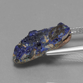 6.58캐럿 천연 블루 드루지 아주라이트, 멋진 모양, 17.4×11.8 mm, 불투명체