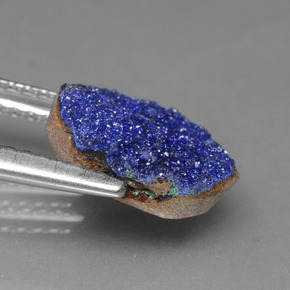 2.55캐럿 천연 블루 드루지 아주라이트, 멋진 모양, 10×8.3 mm, 불투명체
