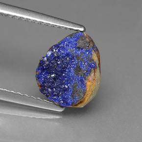 2.15캐럿 천연 블루 드루지 아주라이트, 멋진 모양, 9.8×7.8 mm, 불투명체