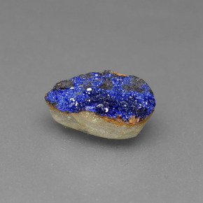 2.15캐럿 천연 블루 드루지 아주라이트, 멋진 모양, 9.8×7.8 mm, 불투명체