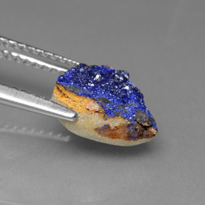 2.15캐럿 천연 블루 드루지 아주라이트, 멋진 모양, 9.8×7.8 mm, 불투명체